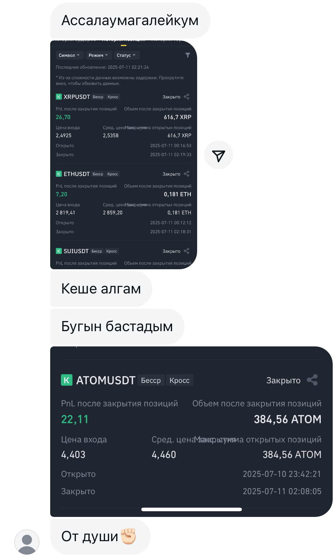 Первые сделки с индикатором